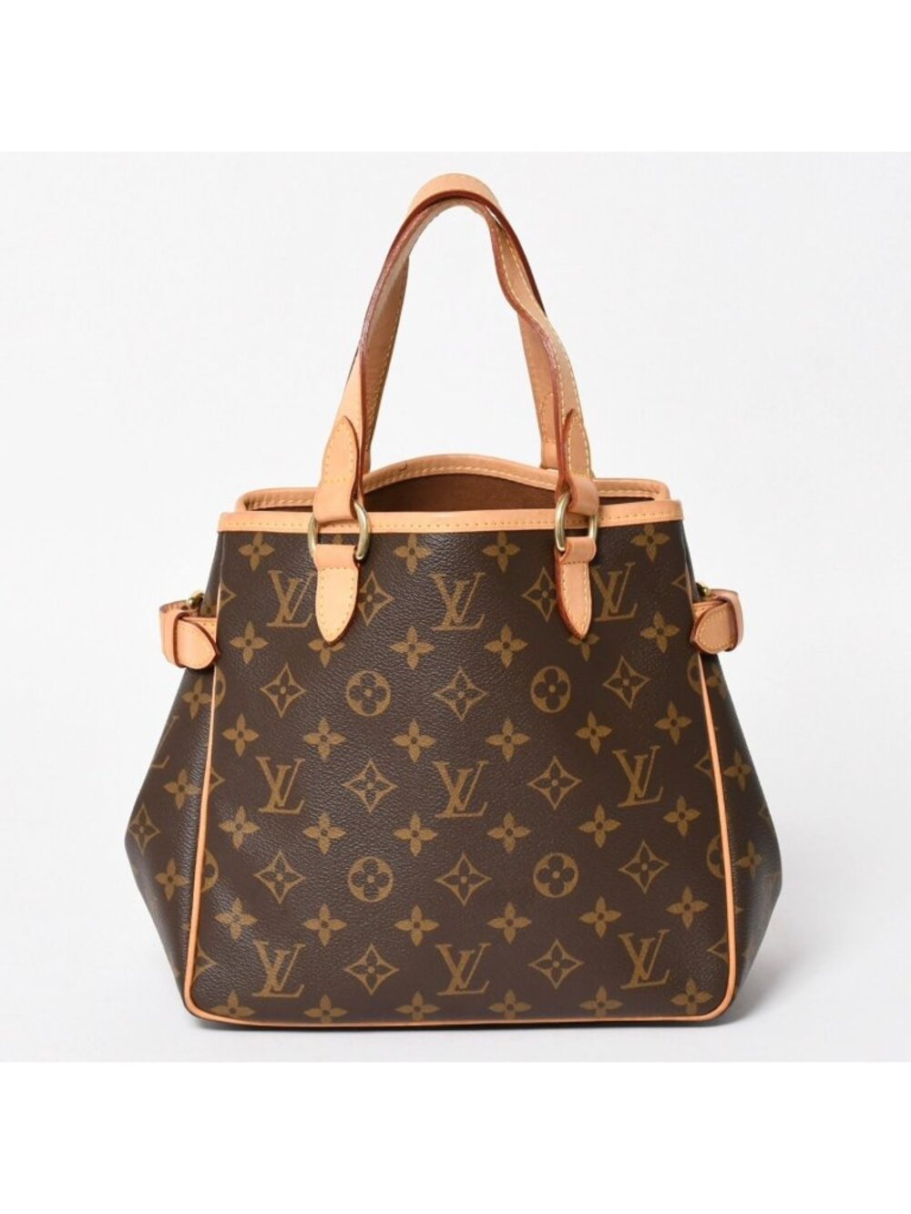 Louis Vuitton Patignol Handbag Monogram Canvas Vachetta Leather Brown Gold
